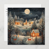 Rustige en knusse kerst feestdagenkaart (Voorkant / Achterkant)