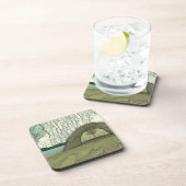 Rustige en vredige camping scene bier onderzetter (Rechterzijde)