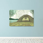 Rustige en vredige camping scene canvas afdruk (Insitu (Houten vloer))