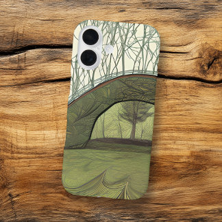 Rustige en vredige camping scene iPhone 16 hoesje