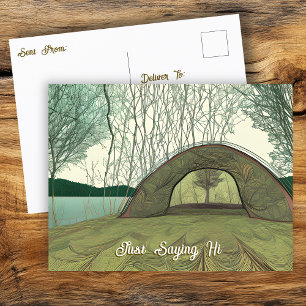 Rustige en vredige camping scene   Gezegde Hi Briefkaart