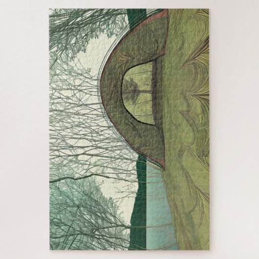 Rustige en vredige camping scene legpuzzel (Verticaal)