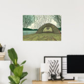 Rustige en vredige camping scene poster (Thuiskantoor)