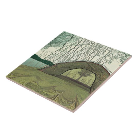 Rustige en vredige camping scene tegeltje (Zijkant)