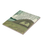 Rustige en vredige camping scene tegeltje (Zijkant)