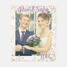 Rustige en witte gepersonaliseerde bruiloft voor f fleece deken