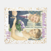 Rustige en witte gepersonaliseerde bruiloft voor f fleece deken (Voorkant (Horizontaal))