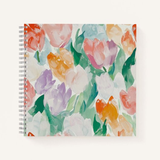 Rustige en zachte tulpen vierkant Notitieboek (Voorkant)