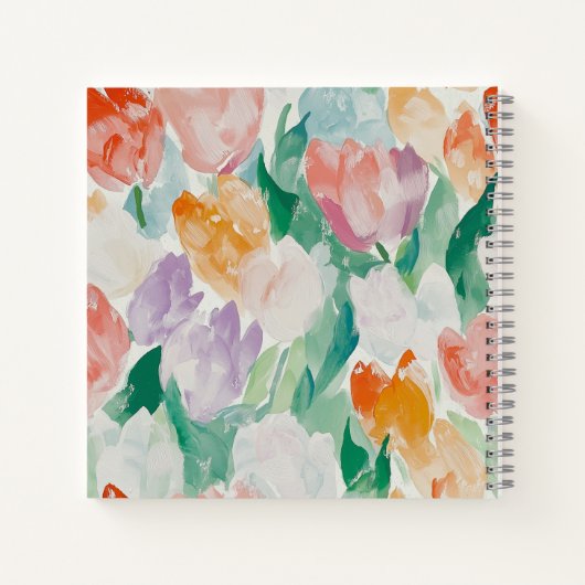 Rustige en zachte tulpen vierkant Notitieboek (Achterkant)