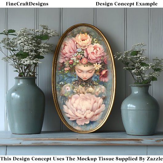 Rustige etherische meisje weelderige bloemen AG1Z Tissuepapier