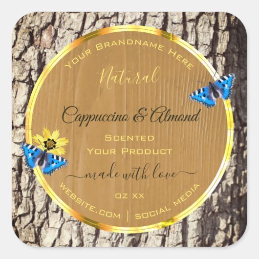 Rustige etiketten met natuurlijke boomschors van h (Voorkant)