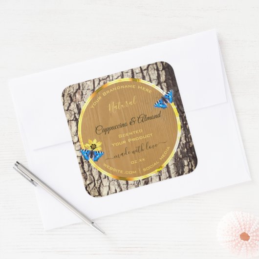 Rustige etiketten met natuurlijke boomschors van h (Envelop)