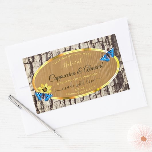 Rustige etiketten met natuurlijke boomschors van h (Envelop)