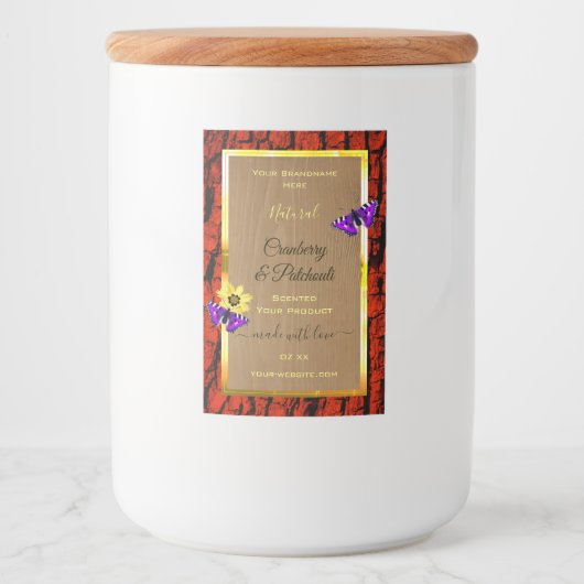 Rustige etiketten van houten producten Paarse butt (Voorkant)