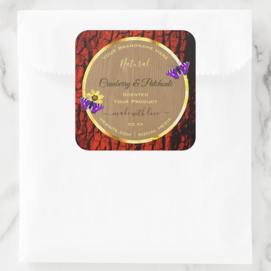 Rustige etiketten van houten producten Paarse butt (Tas)