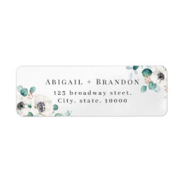Rustige eucalyptus anemone floral return address l etiket