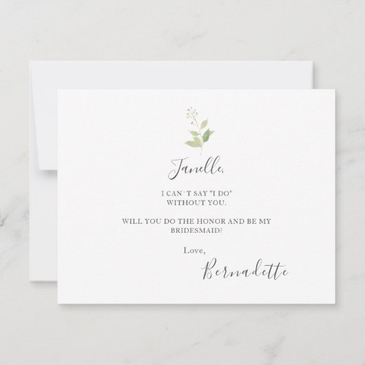 Rustige eucalyptus ben mijn dikke bruidsmeisje kaart (Achterkant)