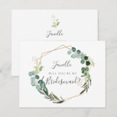 Rustige eucalyptus ben mijn dikke bruidsmeisje kaart (Voorkant / Achterkant)