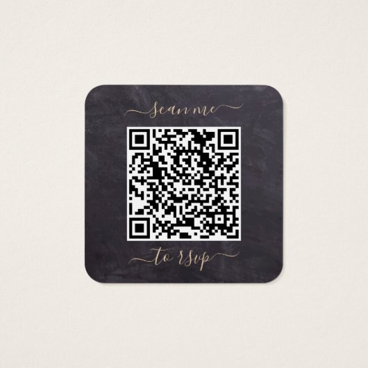 Rustige Eucalyptus Botanische bruiloft QR-code RSV Vierkante Visitekaartjes (Achterkant)