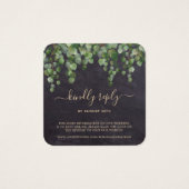Rustige Eucalyptus Botanische bruiloft QR-code RSV Vierkante Visitekaartjes (Voorkant)