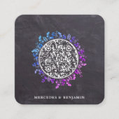 Rustige eucalyptus Botanische QR-code bruiloft Vierkante Visitekaartje (Voorkant)