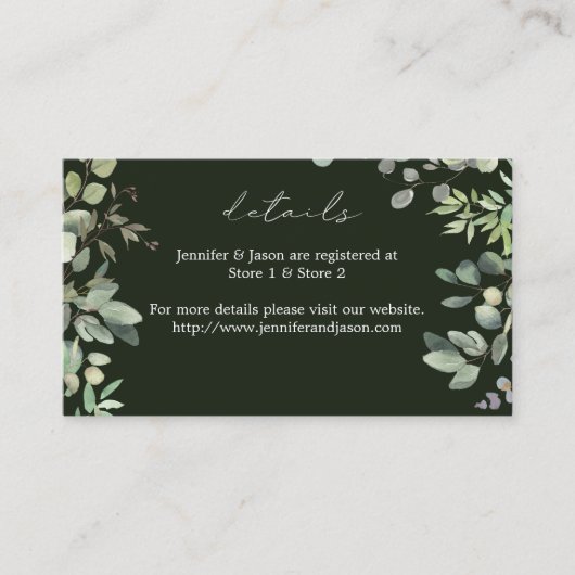 Rustige Eucalyptus - Details SM - Groen Informatiekaartje (Voorkant)