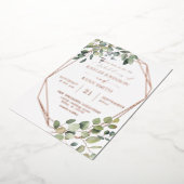 Rustige eucalyptus en gouden Lijsten bruiloft voll Folie Uitnodiging (Gedraaid)