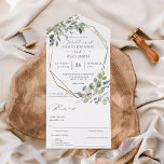 Rustige eucalyptus en goudweddenschap all in one uitnodiging<br><div class="desc">Maak het verzenden van de uitnodiging en RSVP gemakkelijk,  terwijl uw gasten geweldig zijn met uw prachtige Rustic Eucalyptus & Gold Lijst Wedding All-in-One uitnodigingen.</div>