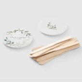 Rustige Eucalyptus Gold Calligrafie Band F Handwaaier (Niet-gemonteerd)