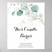 Rustige Eucalyptus Gold Deze kaars branden Poster (Voorkant)