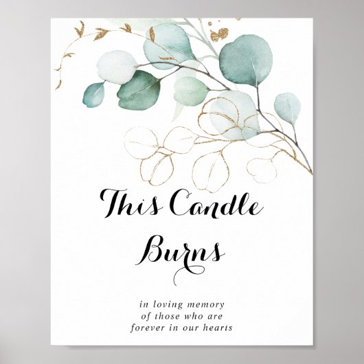 Rustige Eucalyptus Gold Deze kaars branden Poster (Voorkant)