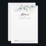 Rustige Eucalyptus Gold Floral Calligraphy Wedding Advieskaart<br><div class="desc">Deze bijtende eucalyptus goudflorale kalligrafie bruiloft is perfect voor een eenvoudige bruiloft. Dit artistieke ontwerp kenmerkt handgetekende gouden florale en waterverf eucalyptusgroene bladeren, die de natuurlijke schoonheid inspireren. Deze kaarten zijn perfect voor een bruiloft, vrijgezellenfeest, baby shower, graduatiedag en nog veel meer. Pas de kaarten aan met de namen van...</div>