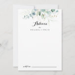 Rustige Eucalyptus Gold Floral Calligraphy Wedding Advieskaart<br><div class="desc">Deze bijtende eucalyptus goudflorale kalligrafie bruiloft is perfect voor een eenvoudige bruiloft. Dit artistieke ontwerp kenmerkt handgetekende gouden florale en waterverf eucalyptusgroene bladeren, die de natuurlijke schoonheid inspireren. Deze kaarten zijn perfect voor een bruiloft, vrijgezellenfeest, baby shower, graduatiedag en nog veel meer. Pas de kaarten aan met de namen van...</div>