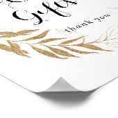 Rustige Eucalyptus Gold Floral Kaarten en cadeaubo Poster (Hoek)