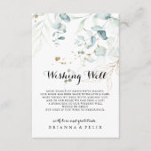 Rustige Eucalyptus Gold Floral Wedding Goed Informatiekaartje (Voorkant)