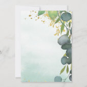 Rustige Eucalyptus Gold Geometric Wedding Kaart (Achterkant)
