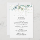 Rustige Eucalyptus Gold Rug & Front Wedding Kaart (Achterkant)