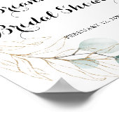 Rustige Eucalyptus Gold Vrijgezellenfeest Welkom Poster (Hoek)