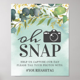 Rustige Eucalyptus Green Gold Oh Snap Poster
