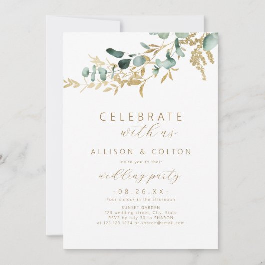 Rustige eucalyptus greenery boho kaart (Voorkant)