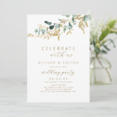 Rustige eucalyptus greenery boho kaart (Staand voorkant)