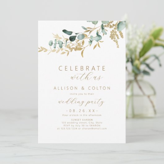 Rustige eucalyptus greenery boho kaart (Staand voorkant)