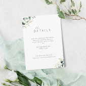 Rustige eucalyptus greenery boho trouwdetails informatiekaartje