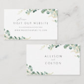 Rustige eucalyptus greenery bruiloft Website Invoe Plaatskaartje (Voorkant / Achterkant)