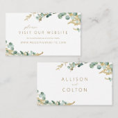 Rustige eucalyptus greenery bruiloft Website Invoe Plaatskaartje (Voorkant / Achterkant)