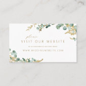 Rustige eucalyptus greenery bruiloft Website Invoe Plaatskaartje (Voorkant)