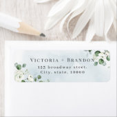 Rustige eucalyptus greenery floral return address etiket (Insitu)