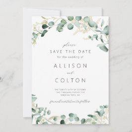 Rustige eucalyptus groen salie groen boho save the date