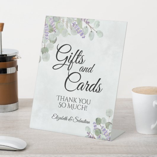 Rustige Eucalyptus & Lavender-Huwelijkscadeaus & - Reclamebord Met Voetstuk (Insitu)