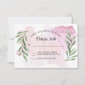 Rustige Eucalyptus Leaf Gold Modern Waterverf RSVP Kaart (Voorkant)